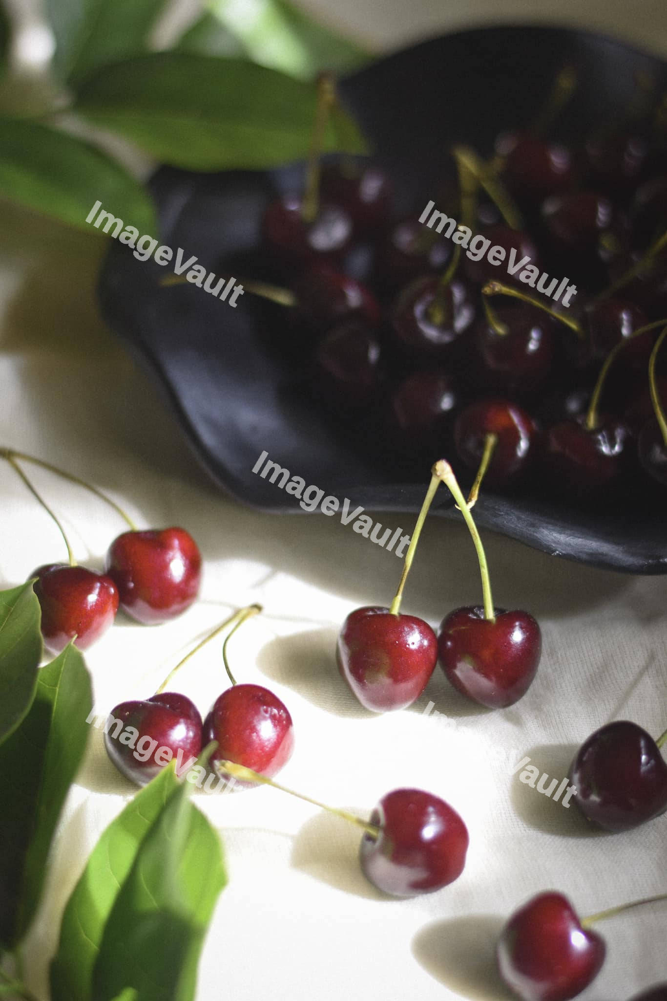 Cherries on a plate